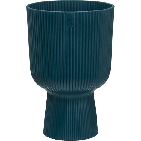 Elho Vaso Vibes Fold Coupe 14 cm Colore Deep Blue - Fioriera Rotonda Interna (1/4)