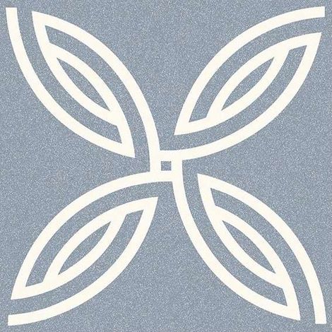 Carrelage sol / mur effet ciment motif rosace 20x20 cm ALAMEDA ANDRASSY CIELO (vendu par boite de 1m2) (1/3)