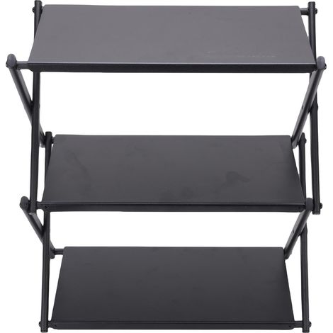 Table de camping pliante en acier au carbone à 3 niveaux, portable, idéale pour les pique-niques, les barbecues, les fêtes, dans le jardin ou à la plage. (1/5)
