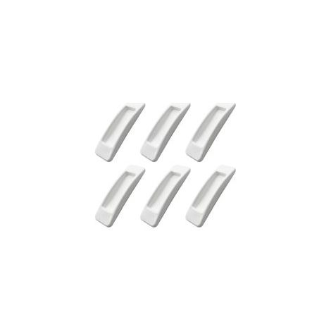 Lot de 6 poignées auto-adhésives pour porte coulissante avec rubans adhésifs double face pour armoires, fenêtres, réfrigérateurs, tiroirs, portes en verre (blanc) (1/5)