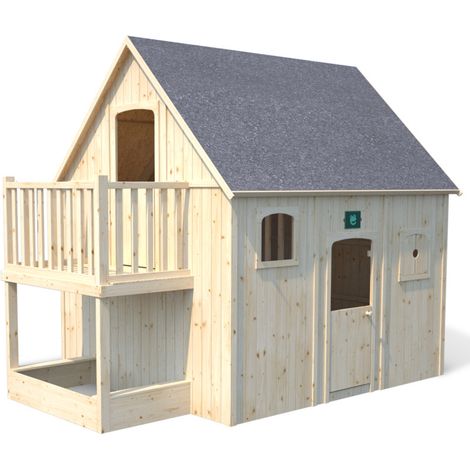 Cabane en bois sur pilotis avec mezzanine et bac à sable DUPLEX (1/5)