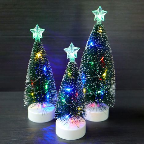 Beleuchteter Weihnachtsbaum, 3 LED-Weihnachtsbaumschmuckstücke, für eine warme und festliche Atmosphäre (farbenfroh) (1/5)