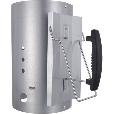 Cheminée d'allumage, Rapidfire Starter - allume-feu compact avec deux poignées, barbecues à charbon et +, aide à l'allumage pour charbon et briquettes