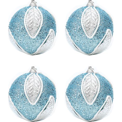 Boule De Décoration De Noël - En Mousse - Sans Risque De Cassure - Diamètre 80 Mm - Rose - Lot De 4 (1/4)
