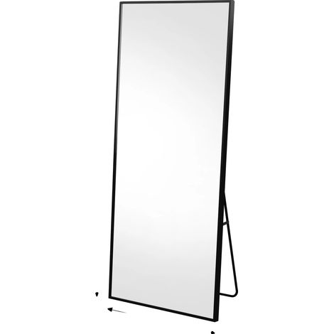 Miroir sur pied, Design moderne, Style minimaliste, Noir-177x77cm (1/2)