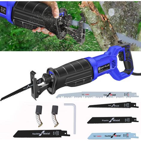 900W Scie sabre électrique 5 lames bois coupe métal Recette tenue à la main