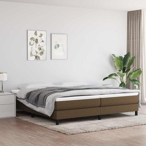 Sommier à ressorts de lit - Sommier pour Adulte et Enfant - Marron foncé 200x200 cm Tissu BV383777 - BonneVie (1/5)