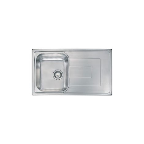 CM 010143.S1.01.2018 Como Lavello da Incasso 1 Vasca Sinistra Gocciolatoio a Destra Acciaio Inox Satinato (86x50 cm) colore Inox Satinato (1/5)