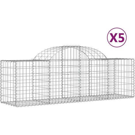 Maison Exclusive - Gabionen mit Hochbogen 5 Stk. 200x50x60/80 cm