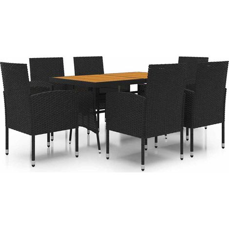 Maison Exclusive - Set da Pranzo per Esterni 7 pz in Polyrattan Nero (1/5)