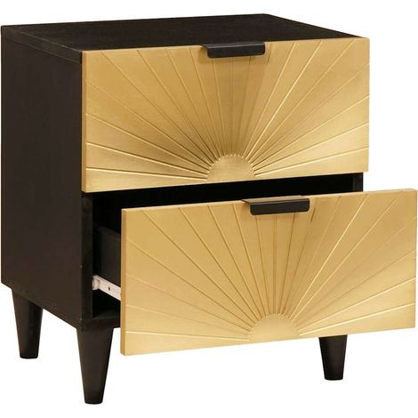 Maison Exclusive - Nachttisch Schwarz und Gold 40 x 33 x 46 cm Ho (1/5)