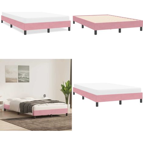 vidaXL Bettgestell ohne Matratze Rosa 120x210 cm Samt (1/5)