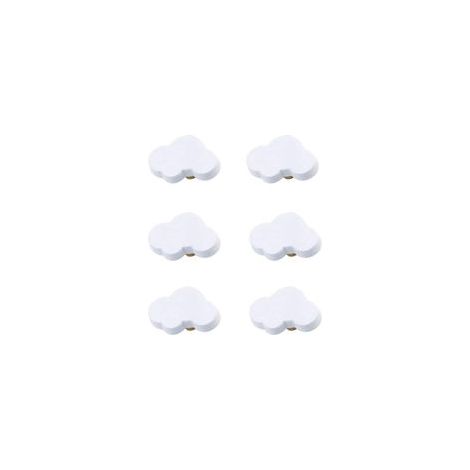 Lot de 6 poignées de tiroir en caoutchouc souple à motif de dessin animé pour enfants (filles et garçons), pour armoire, jouets ou bibliothèque (Nuage) (1/5)