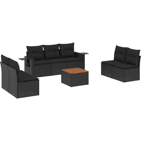 Maison Exclusive - Set de sofás de jardín 8 piezas y cojines ratá (1/5)