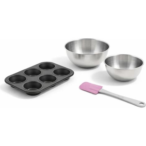 Set de 4 ustensiles de pâtisserie moule à gâteaux 2 bols et spatule pâtisserie Black mettallic Black mettallic Zenker  Black mettallic (1/5)