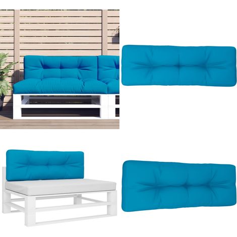 Palettenkissen Hellblau 120x40x12 cm Stoff - Gartenkissen - Freien Wohnzimmer