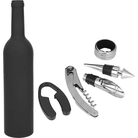 Ensemble de 5 pièces pour ouverture de bouteilles de vin, accessoires et outils cadeaux, kit déco avec tire-bouchon pour fêtes et réceptions. (1/5)
