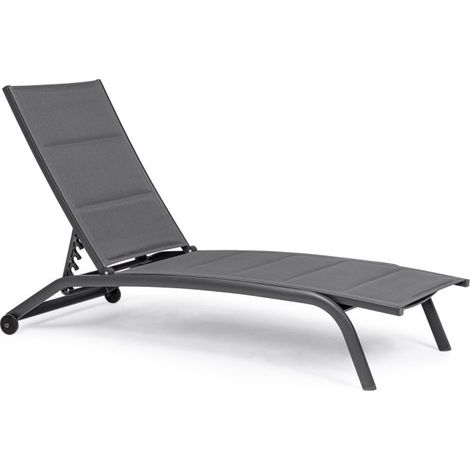 Verstellbare Garten-Sonnenliege mit Rollen Cleopas YES - Anthrazit (1/5)