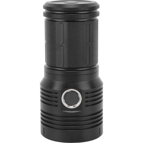 Lampe torche puissante 10 000 lm, portée 300-500 mètres, LED, 4 modes, rechargeable, pour le camping, le vélo et la pêche. (1/5)
