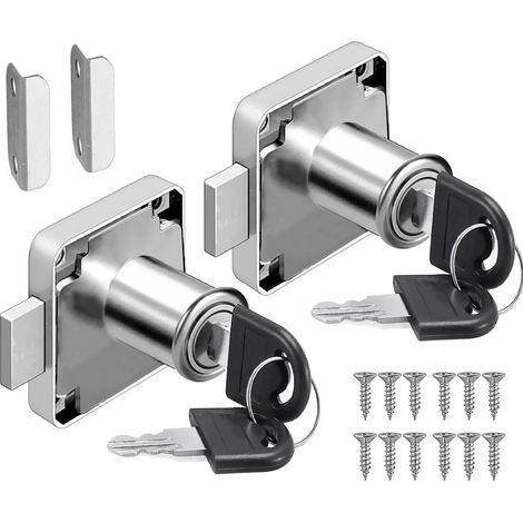 CSPARKV 22mm Cam Lock, Mailbox Lock Cupboard Security Cabinet Lock with Key Different for Furniture, Cabinet, Mailbox, Drawer, Desk (2, 22mm)