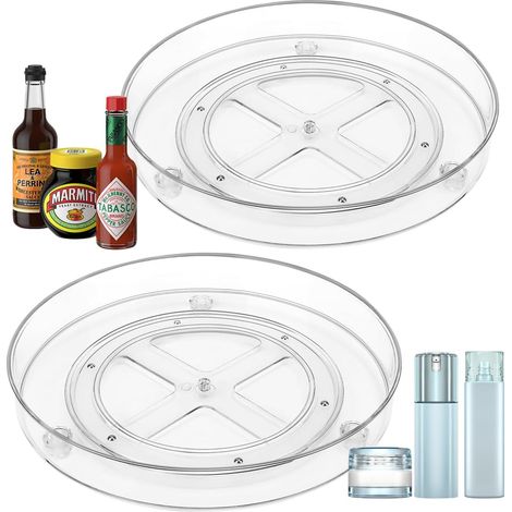(2-teilig) Drehbarer Kühlschrankeinsatz, 23,3 cm drehbares Gewürzregal, 360° drehbarer Gewürzeinsatz, Gewürzablage aus transparentem Acryl (1/5)