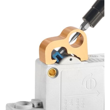 Candado de seguridad con etiquetado, candado microeléctrico de aleación de aluminio, kit de etiquetado con bloqueo para equipos eléctricos industriales. (1/5)