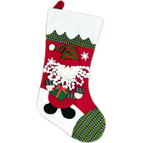 Bolsas de regalo navideñas grandes, calcetines de felpa, decoraciones navideñas, adornos navideños (1/4)