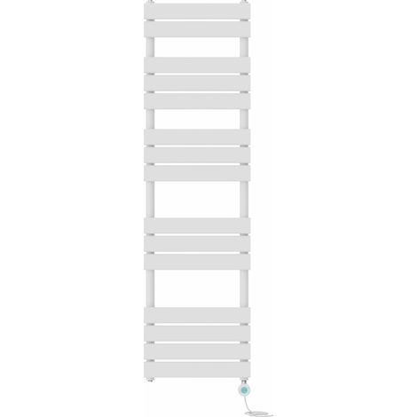 Pre-filled Electric Heated Towel Rail Radiator Flat Panel Thermostatic 1600x450mm White (1/5)