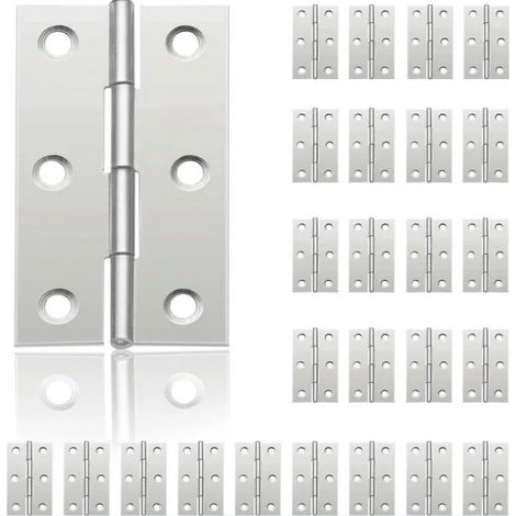 24 Petites Charnières 44x30mm pour Portes Boîtes V (1/5)