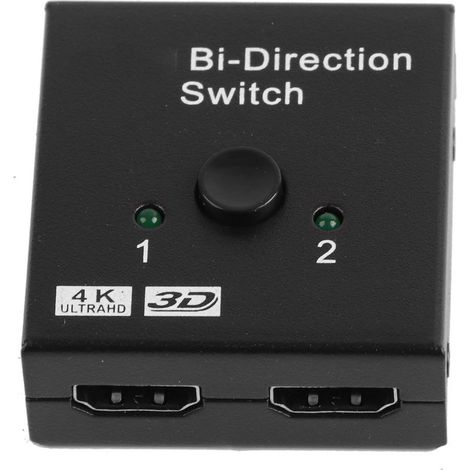 Sélecteur HD Multimédia 2 entrées vers 1 sortie, commutateur HD Multimédia bidirectionnel, adaptateur HD Multimédia 2 voies, support 4K (1/5)