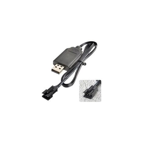 Chargeur USB, câble RC universel avec connecteur SM-3P pour batterie LiPo 2S 7,4 V, compatible avec les voitures, bateaux, drones, avions et autres jouets radiocommandés. (1/4)