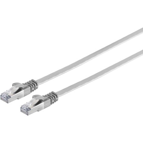S-conn patchkabel flachkabel, flat u/ftp cat 7 rohkabel, slim, 3,0m, grau