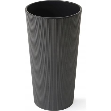 Blumentopf aus Kunststoff, grau, Lamela, 25 cm x 25 x 46,5 cm, 1 Stück. (1/2)