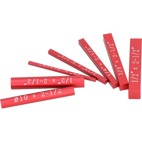 Lot de 7 cales de réglage en alliage d'aluminium anodisé noir, outil de mesure pour le travail du bois, rouge (1/5)