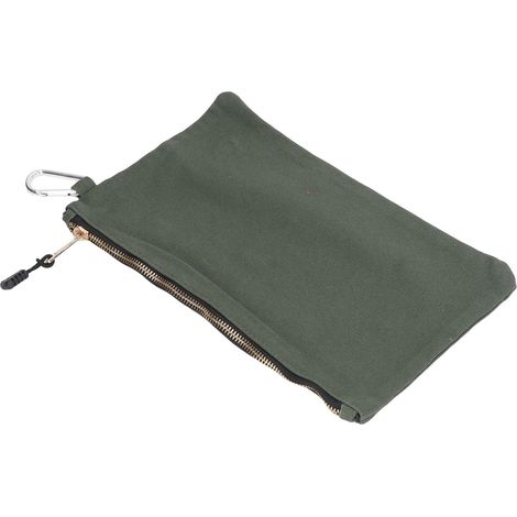 Sac étanche multifonction avec poche zippée et mousqueton, parfait pour le rangement nomade, couleur vert olive. (1/5)