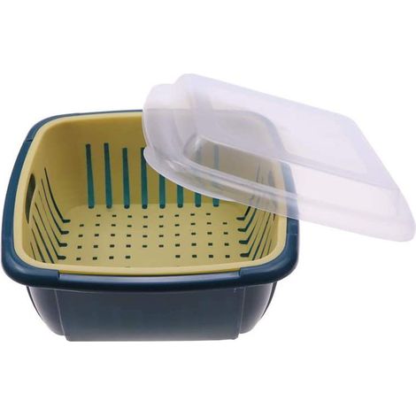 Colonne de cuisine double couche 2 en 1 avec bol filtre amovible, pour évier traversant et rangement (1/4)