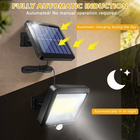Solar-Außenleuchte mit Fernbedienung, Bewegungsmelder, wasserdicht, 100 LEDs, leistungsstark, Schutzart IPX65, für Garage, Tor und Garten (1/4)