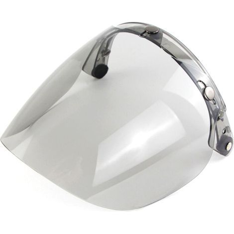 Visière moto ouverte avec lentille bulle en polycarbonate, fixation par 3 boutons-pression – Compatible avec casques modulaires (1/5)