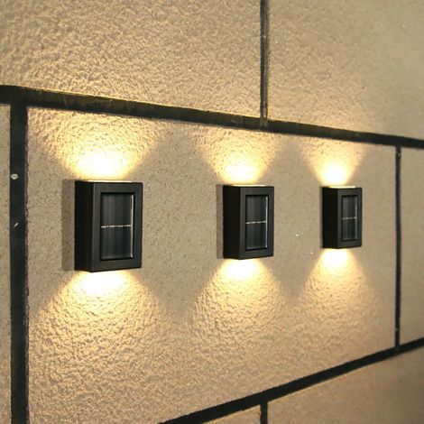 Artikel - LED-Solarwandleuchte - Wandleuchte - Außenwandleuchte - Gartenbeleuchtung - Auf-/Abwärtsbeleuchtung - IP65 wasserdicht - Hofbeleuchtung - Terrassenwandleuchte - Außenbeleuchtung - Warmweiß (1/5)