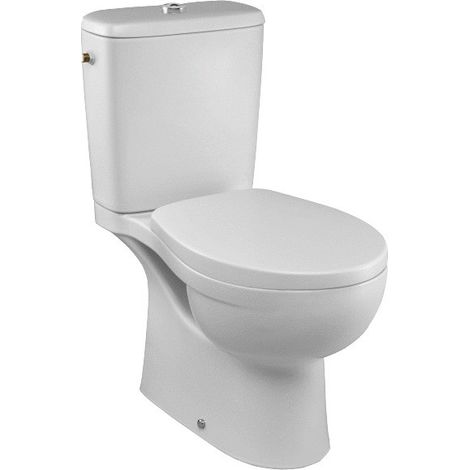 Jacob Delafon – Pack WC suspendu sans bride – Sortie horizontale – Céramique – Mécanisme 3/6 L – Charnières métal à fixation rapide (1/2)