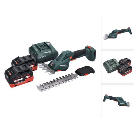Metabo SGS 18 LTX Q Akku Gras und Strauchschere 18 V + 2x Akku 5,5 Ah + Ladegerät