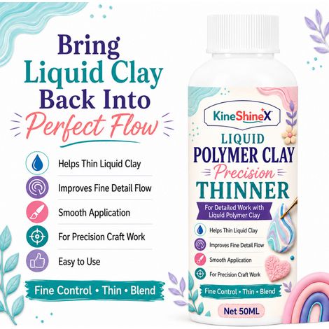 KineShineX Flüssiges Tonverdünnungsmittel 50 ml – Feinverdünner für Polymerknete zur Verbesserung der Fließfähigkeit (1/4)