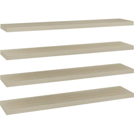 Étagères murales flottantes 4 pcs Chêne 120x23,5x3,8 MDF (1/5)