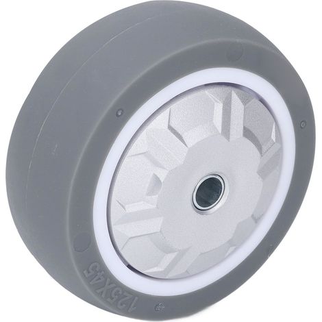 Roue en caoutchouc de 5 pouces, capacité de charge de 200 kg, absorbant les chocs, résistante à l'usure, silencieuse et solide en TPR pour chariot. (1/5)