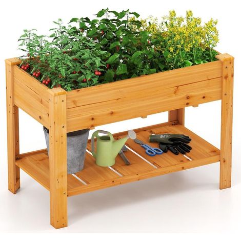 Jardinez sans Vous Baisser Jardinière Surélevée en Sapin Massif 120x60x81 cm Bac Potager pour Balcon Terrasse et Jardin (1/5)