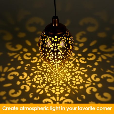 2 confezioni di luci solari sospese per esterni, luci solari per la decorazione del giardino, luci solari impermeabili per balcone, patio, bellissimo progetto di motivo (fiore) (1/5)