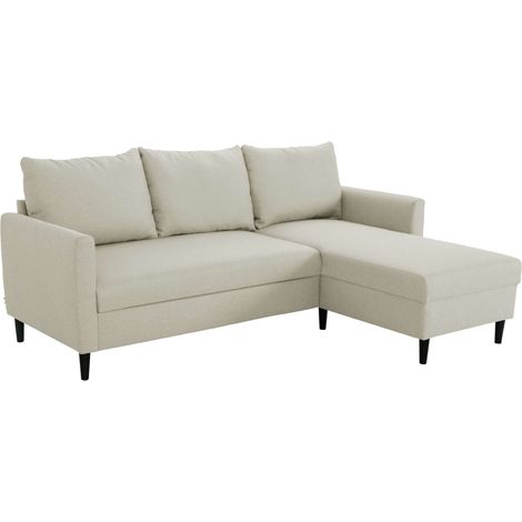 Sofá Chaise Longue Capri, 3 Plazas, Esquinero, Reversible, Salón Beige (1/5)