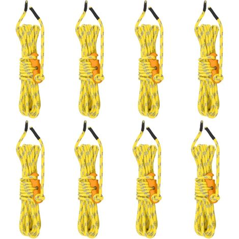 Zeltleinen mit Seilspannern 8 Stk. Reflektierend 4 m 4 mm