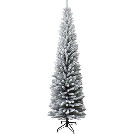 7Ft Snow Flocked Frosted Pencil Tree (1/5)