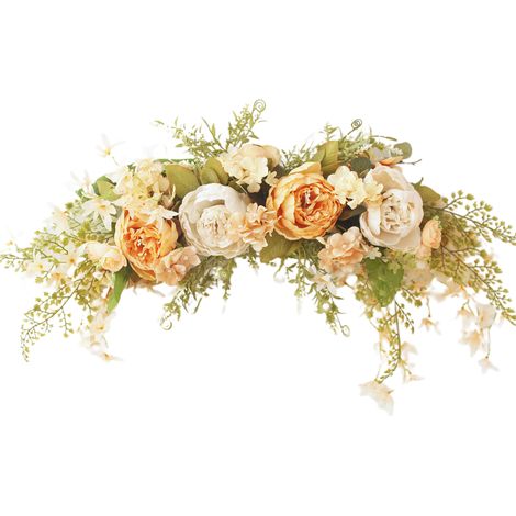 Couronne de Porte Printemps Décoration Linteau Artificielle Pivoine Fleur Guirlande Arche Mariage (1/5)